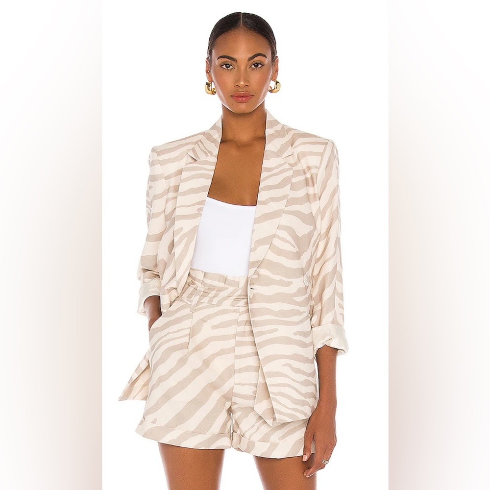 Anine Bing Kaia Sand Zebra Blazer